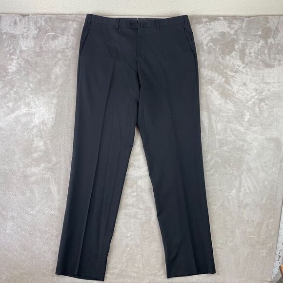 Ermenegildo‎ Zegna Dress Pants Men 40x35 Black Wool Flat...